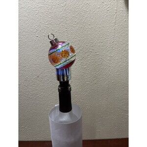 Light Up Water Globe WineStop Tree Ornament (4.5” Tall) Stop Changes Color
